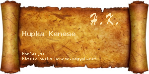 Hupka Kenese névjegykártya